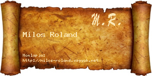 Milos Roland névjegykártya