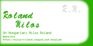 roland milos business card